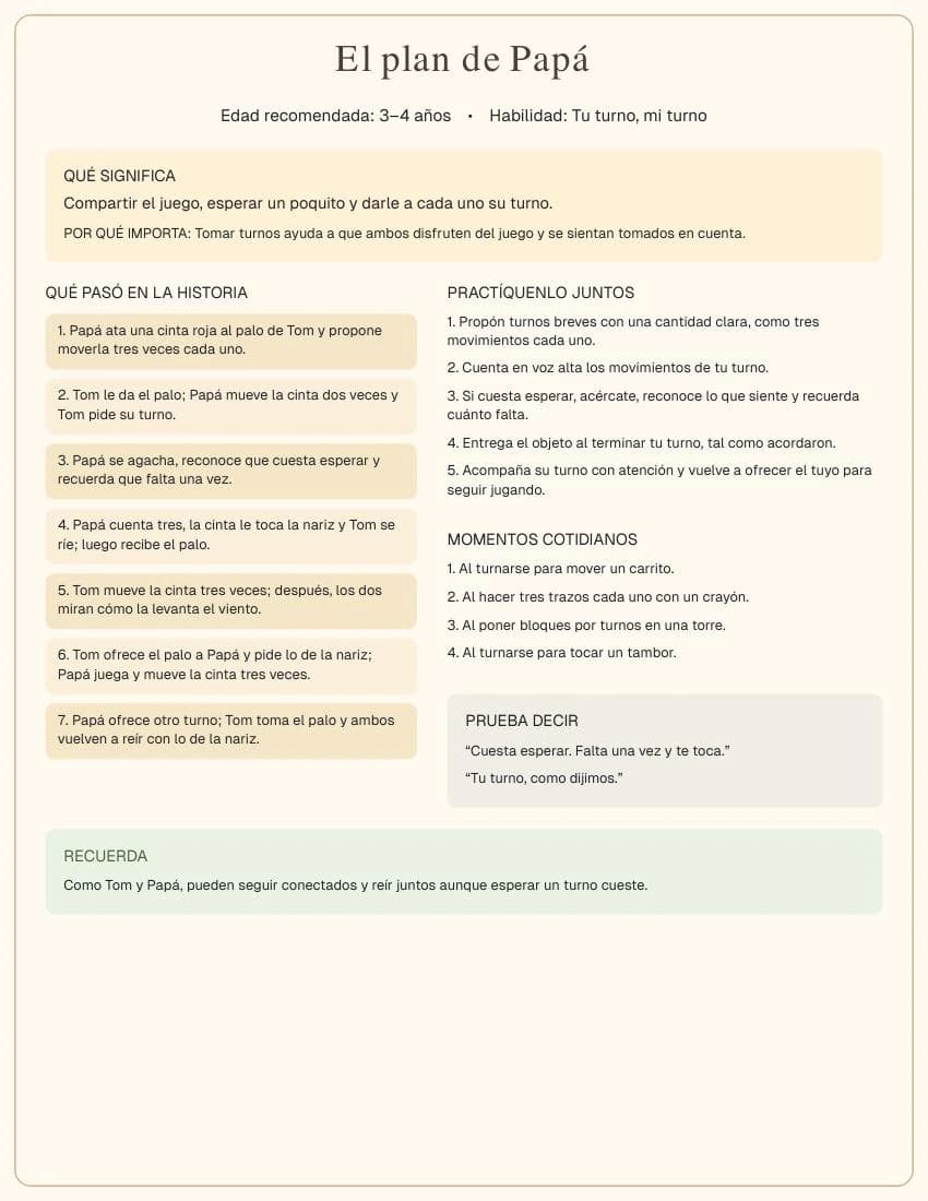 El plan de Papá: guía para acompañar este cuento.