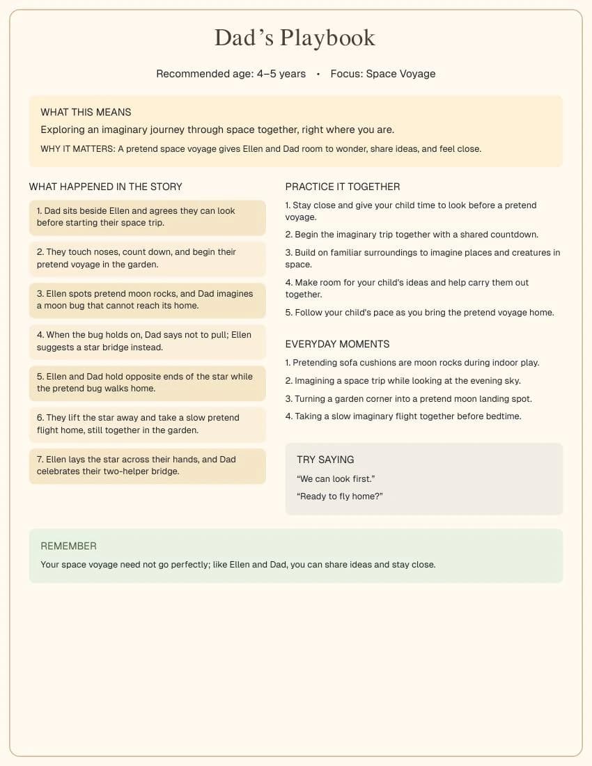 Dad’s Playbook: a parent guide to sharing this story.