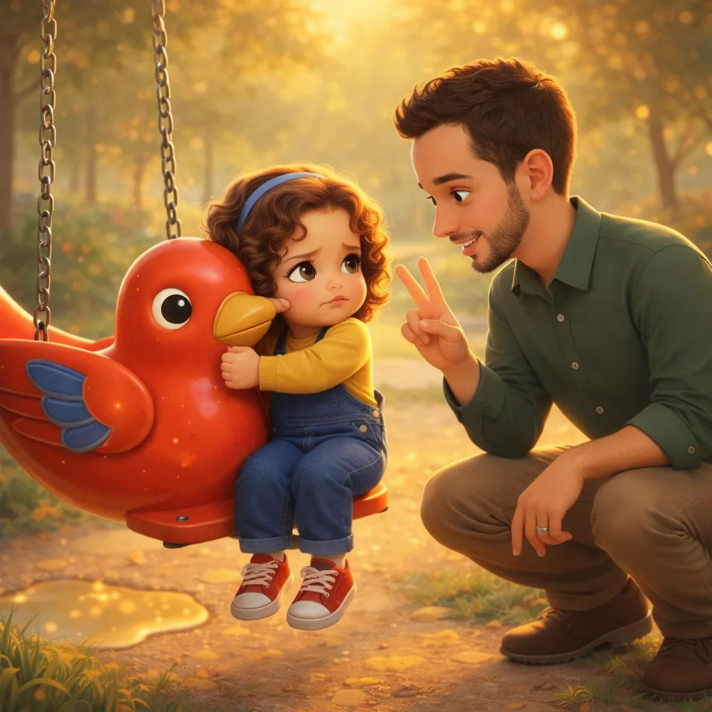 Un papá y su hija pequeña caminando juntos por un sendero del bosque al atardecer